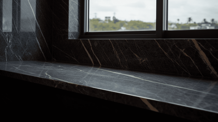 Подоконник из мрамора Nero Marquina (Неро Маркина)