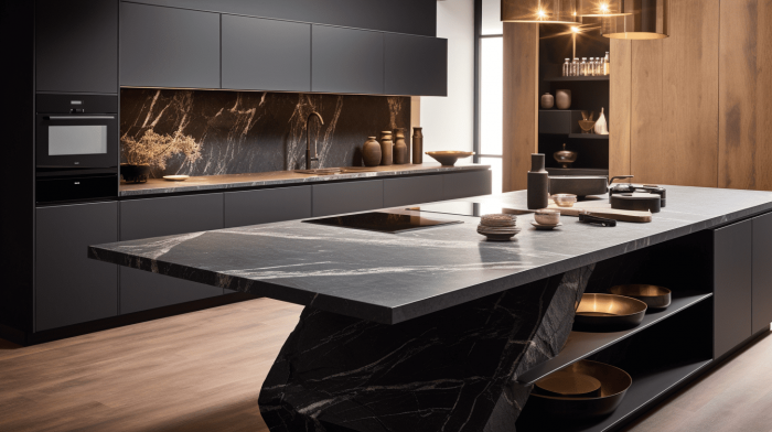 Столешница из мрамора Nero Marquina (Неро Маркина)